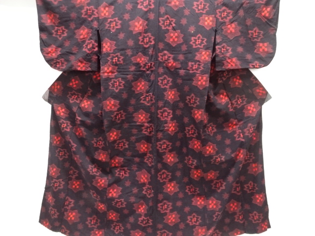 JAPANESE KIMONO / ANTIQUE COTTON AUTHENTIC KURUME KASURI ABSTRACT MAPL